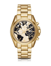 Michael Kors Bradshaw Stop Hunger Black Gold Dial Gold Steel Strap Watch for Women - MK6272