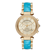 Michael Kors Parker Gold Dial Two Tone Steel Strap Watch for Women - MK6364