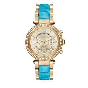 Michael Kors Parker Gold Dial Two Tone Steel Strap Watch for Women - MK6364