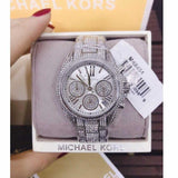 Michael Kors Mini Bradshaw Crystals Silver Dial Silver Steel Strap Watch For Women - MK6454