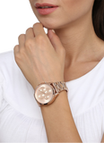 Michael Kors Briar Quartz Rose Gold Dial Rose Gold Steel Strap Watch For Women - MK6465