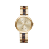 Michael Kors Garner Multifunction Gold Dial Two Tone Steel Strap Watch For Women - MK6471