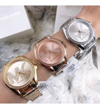 Michael Kors Bradshaw Quartz Rose Gold Dial Rose Gold Steel Strap Watch For Women - MK6556