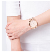 Michael Kors Channing Quartz Rose Gold Dial Rose Gold Steel Strap Watch For Women - MK6624