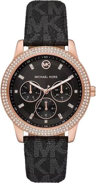 Michael Kors Tibby Multifunction Black Dial Black Leather