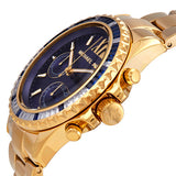 Michael Kors Everest Chronograph Blue Dial Gold Steel Strap Watch For Women - MK6971