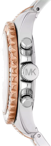 Michael Kors Everest Chronograph Silver Dial Two Tone Steel Strap Watch For Women - MK6975