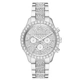 Michael Kors Layton Chronograph Silver Dial Silver Steel Strap Watch For Women - MK6976