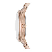Michael Kors Janelle Three Hand Rose Gold Dial Two Tone Steel Strap Watch For Women - MK7135