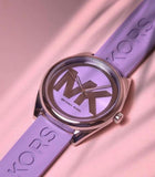 Michael Kors Janelle Three Hand Purple Dial Purple Rubber Strap Watch For Women - MK7143