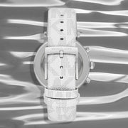 Michael Kors Parker Chronograph White Dial White Leather Strap Watch For Women - MK7226
