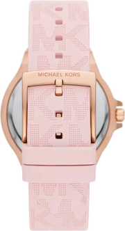 Michael Kors Mini Lennox Three-Hand Rose Gold Dial Pink Silicone Strap Watch For Women - MK7282