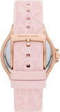 Michael Kors Mini Lennox Three-Hand Rose Gold Dial Pink Silicone Strap Watch For Women - MK7282