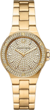 Michael Kors Lennox Three Hand Gold Dial Gold Steel Strap Watch For Women - MK7289