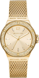 Michael Kors Lennox Three-Hand Gold Dial Gold Mesh Bracelet Watch For Women - MK7335