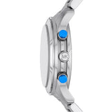 Michael Kors Runway Stop Hunger Blue Dial Silver Steel Strap Watch for Women - MK7427