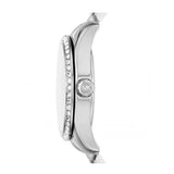 Michael Kors Lexington Lux Three Hand Mother of Pearl Silver Dial Silver Steel Strap Watch for Women - MK7445