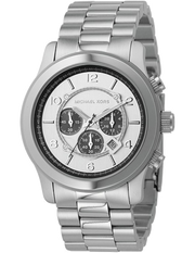 Michael Kors Runway Chronograph Silver Dial Silver Steel Strap Watch for Men - MK8060