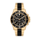 Michael Kors Everest Chronograph Black Dial Two Tone Steel Strap Watch For Men - MK8979