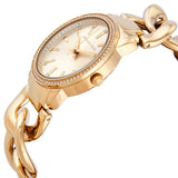 Michael Kors Nini Three Hand Gold Dial Gold Steel Strap Watch For Women - MK3235