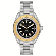 Michael Kors Maritime Analog Black Dial Silver Steel Strap Watch for Men - MK9161