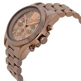 Michael Kors Bradshaw Chronograph Brown Dial Brown Steel Strap Watch For Women - MK6247