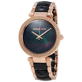 Michael Kors Parker Black Mother of Pearl Dial Two Tone Steel Strap Watch for Women - MK6414