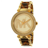 Michael Kors Parker Chronograph Gold Dial Two Tone Steel Strap Watch for Women - MK6109