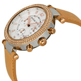 Michael Kors Parker Chronograph White Dial Tan Leather Strap Watch for Women - MK5633