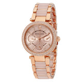 Michael Kors Parker Pink Dial Two Tone Steel Strap Watch for Women - MK6110