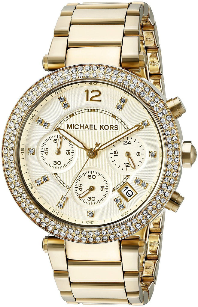 Michael Kors Parker Gold Dial Gold Steel Strap Watch for Women