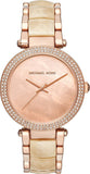 Michael Kors Parker Pink Mother of Pearl Dial Two Tone Steel Strap Watch for Women - MK6492