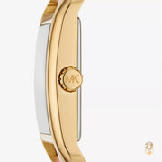 Michael Kors Petite Monroe White Dial Orange Leather Strap Watch for Women - MKO1060