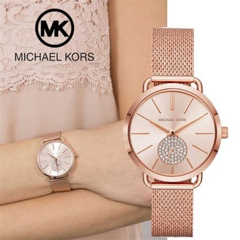 Michael Kors Portia Rose Gold Dial Rose Gold Mesh Bracelet Watch for Women - MK3845