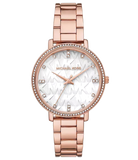 Michael Kors Pyper Three-Hand White Dial Rose Gold Steel Strap Watch For Women - MK4594