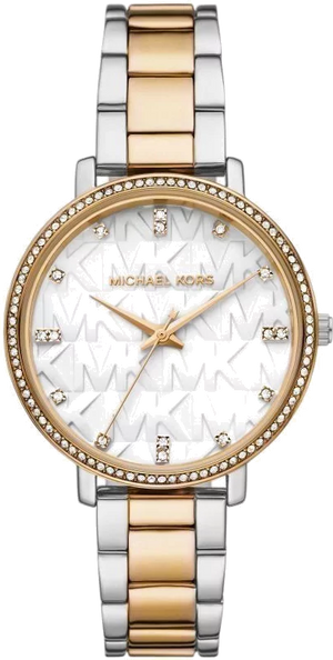 Michael Kors Pyper Three Hand White Dial Two Tone Steel Strap Watch For Women - MK4595