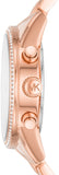 Michael Kors Ritz Chronograph Rose Gold Dial Rose Gold Steel Strap Watch For Women - MK6598