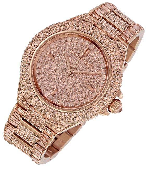 Michael Kors Camille Crystal Rose Gold Dial Rose Gold Steel Strap Watch for Women - MK5862