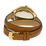 Michael Kors Runway Gold Dial Brown Leather Strap Watch For Women - MK2256