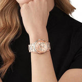 Michael Kors Runway Chronograph Rose Gold Dial Rose Gold Steel Strap Watch For Women - MK7324