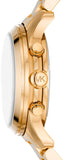 Michael Kors Runway Chronograph Gold Dial Gold Steel Strap Watch For Women - MK7323