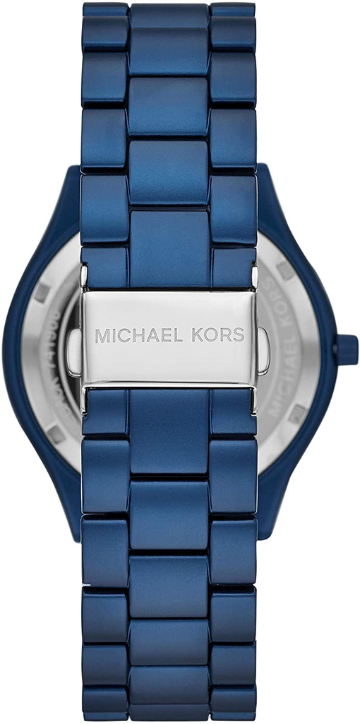 Michael Kors Slim Runway Quartz Blue Dial Blue Steel Strap Watch Michael Kors Slim Runway Quartz Blue Dial Blue Steel Strap Watch
