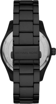 Michael Kors Runway Quartz Black Dial Black Steel Strap Watch For Women - MK4562