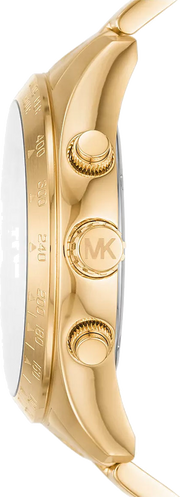 Michael Kors Runway Three-Hand Gold Dial Gold Steel Strap Watch For Women - MK6911