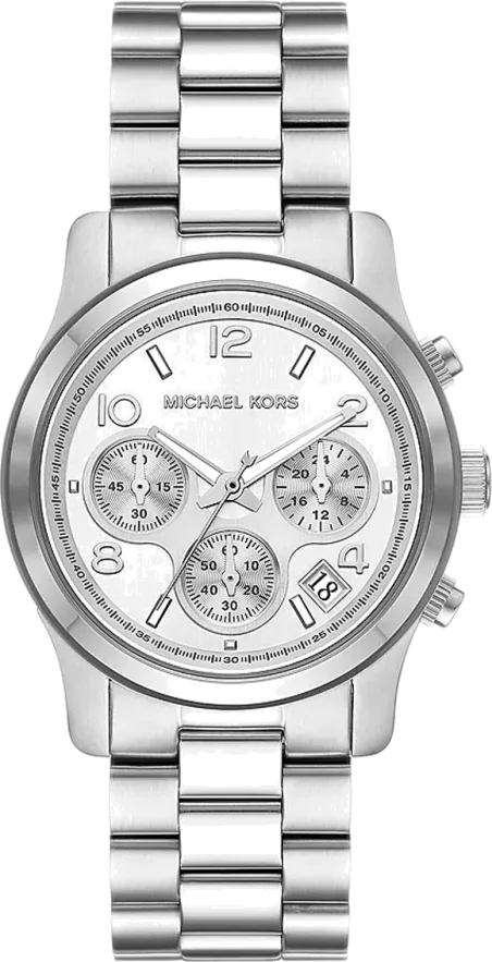 MICHAEL KORS腕時計 Michael Kors Runway Chronograph Silver Dial Silver Steel