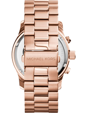 Michael Kors Runway Chronograph Rose Gold Dial Rose Gold Steel Strap Watch for Men - MK8096