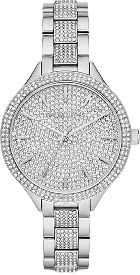 Michael Kors Silver Crystal-Trim Bracelet Watch Amazon.com: Michael Kors Women main image 2