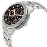 Michael Kors Ryker Chronograph Black Dial Silver Steel Strap Watch For Men - MK8528