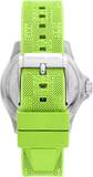 Michael Kors Everest Three Hand Crystals Silver Dial Green Silicone Strap Watch For Women - MK7360