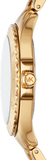 Michael Kors Everest Three-Hand Black Dial Gold Steel Strap Watch For Men - MK9078